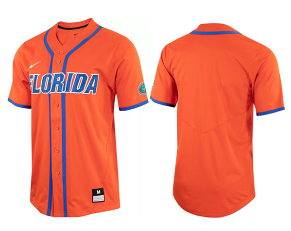 Men's Orange Florida Gators Blank Stitched Baseball Jersey